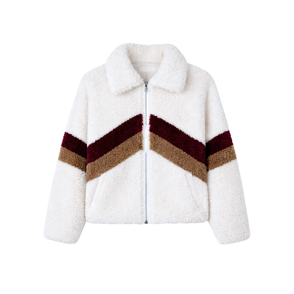 ANGEL WINGS FALL LINE SHEARLING STAR CROP JKT