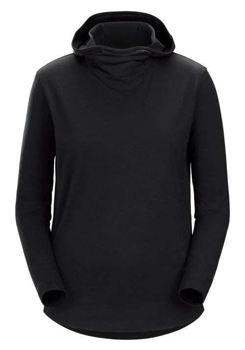 ARCTERYX WS LANA MERINO WOOL HOODY - BLACK