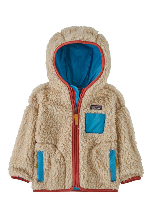 PATAGONIA BABY RETRO-X HOODY - NATURAL | ANACAPA BLUE