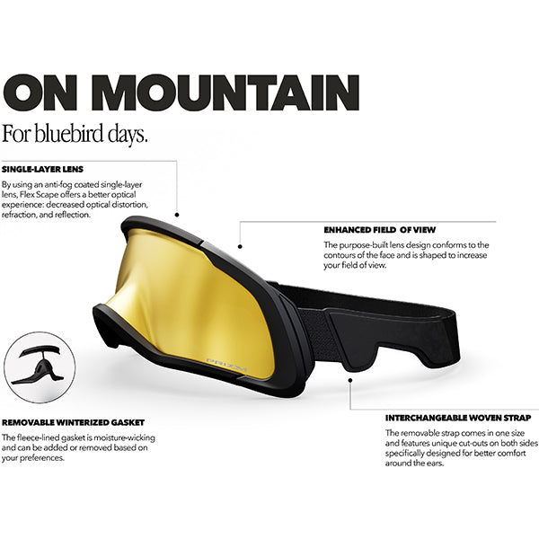OAKLEY FLEX SCAPE BLACK w MATTE CARBON w PRISM SNOW SAPPHIRE