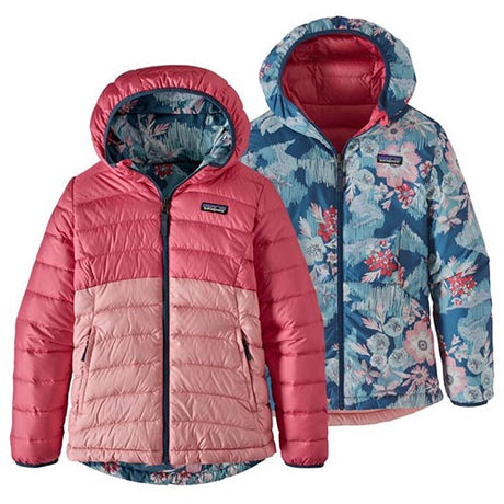 PATAGONIA GIRLS REVERS DOWN HOODY RANGE PINK