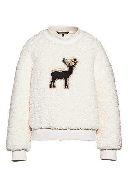 GOLDBERGH DEER TEDDY SWEATER OFF WHITE
