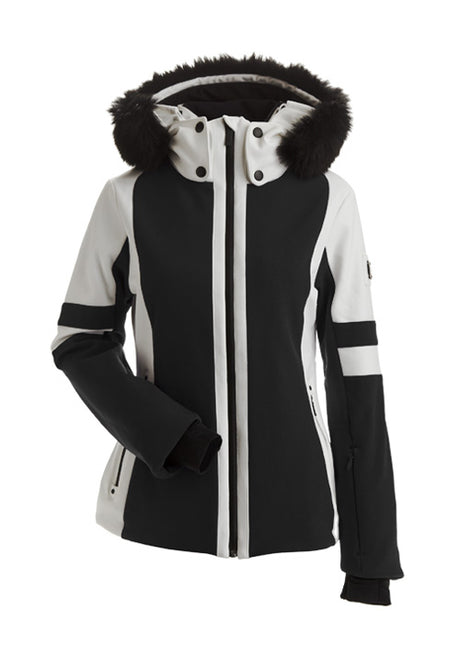 GSTAAD FAUX FUR JACKET BLACK-WHITE