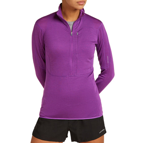 ICEBREAKER WS DESCENDER 1/2 ZIP -PASSION