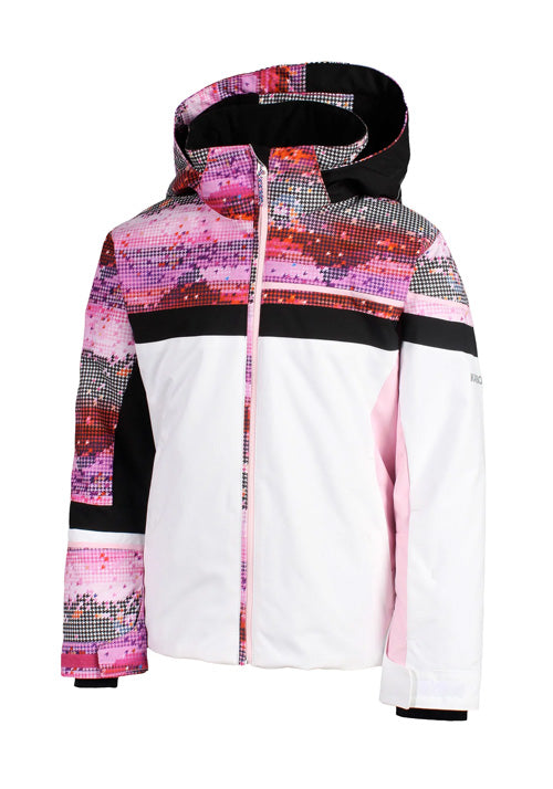 KARBON JNR RAVEN PRINT JACKET WHITE