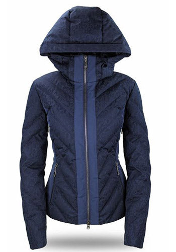 SKEA KATHARINE FUR PARKA NAVY LEOPARD