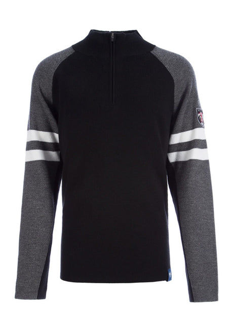MEISTER MS NOAH RAGLAN 1/2 ZIP KNIT - BLACK/CHARCOAL/WHITE