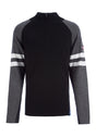 MEISTER MS NOAH RAGLAN 1/2 ZIP KNIT - BLACK/CHARCOAL/WHITE