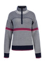MEISTER WS BONNIE 1/2 ZIP KNIT - NAVY/WHITE/PINK