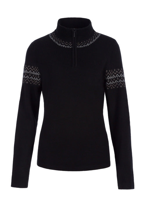 MEISTER WS HANNAH 1/2 ZIP KNIT - BLACK