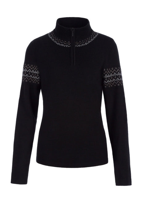 MEISTER WS HANNAH 1/2 ZIP KNIT - BLACK