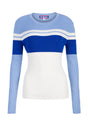 MEISTER WS RIRI RIBBED CREW - CORNFLOWER/PRISM/WHITE