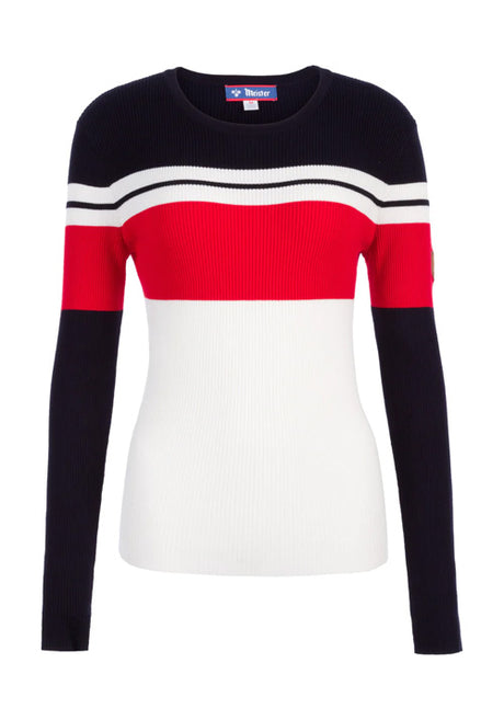 MEISTER WS RIRI RIBBED CREW - NAVY/RED/WHITE