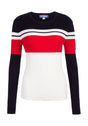MEISTER WS RIRI RIBBED CREW - NAVY/RED/WHITE