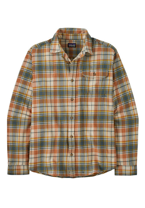 PATAGONIA MS COTTON FJORD LW FLANNEL SHIRT - LAVAS FERTILE BROWN