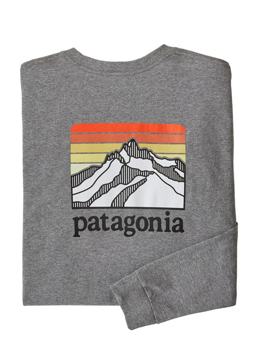 PATAGONIA MS LS LINE LOGO RIDGE RESPONSIBILI-TEE GRAVEL HEATHER