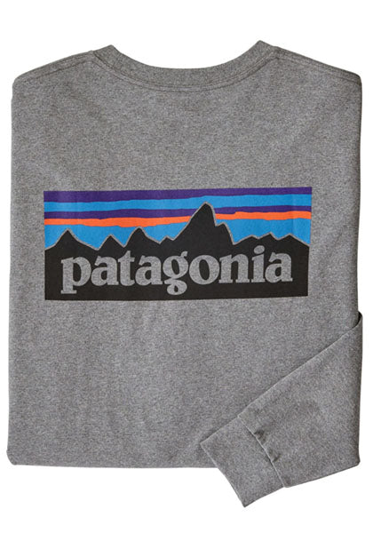 PATAGONIA MS LS P6 LOGO RESPONSIBILI  TEE GRAVEL