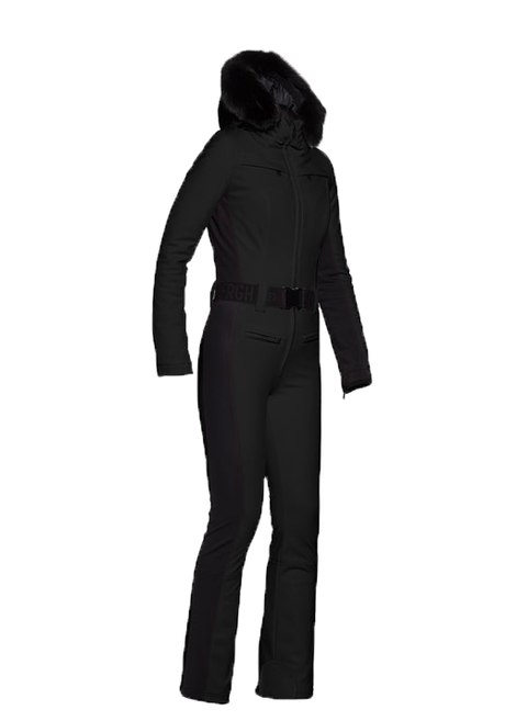 GOLDBERGH PARRY JUMPSUIT FAUX FUR - BLACK