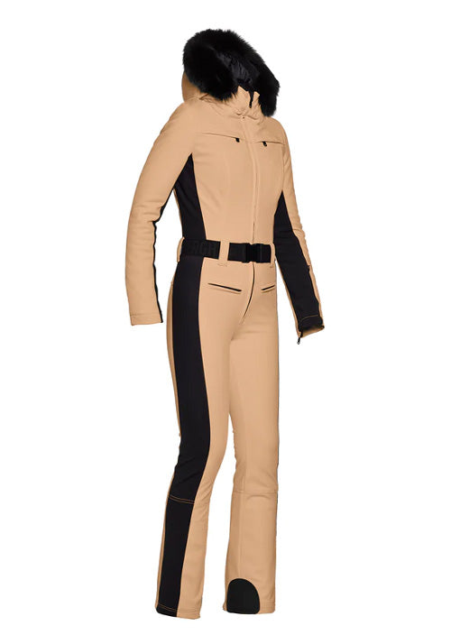 GOLDBERGH PARRY JUMPSUIT FAUX FUR - LATTE