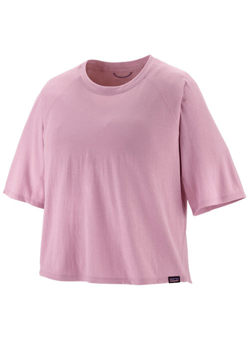 PATAGONIA CAP COOL TRAIL CROPPED TEE-MILKWEED MAUVE