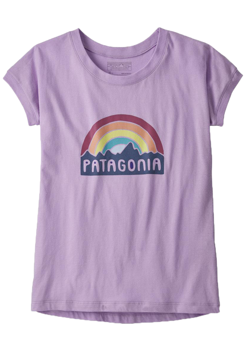 PATAGONIA GIRLS GRAPHIC ORGANIC T-SHIRT FITZ ROY LUNE PURPLE