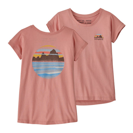 PATAGONIA JNR REGENERATIVE ORGANIC COTTON TEE - SUNFADE PINK