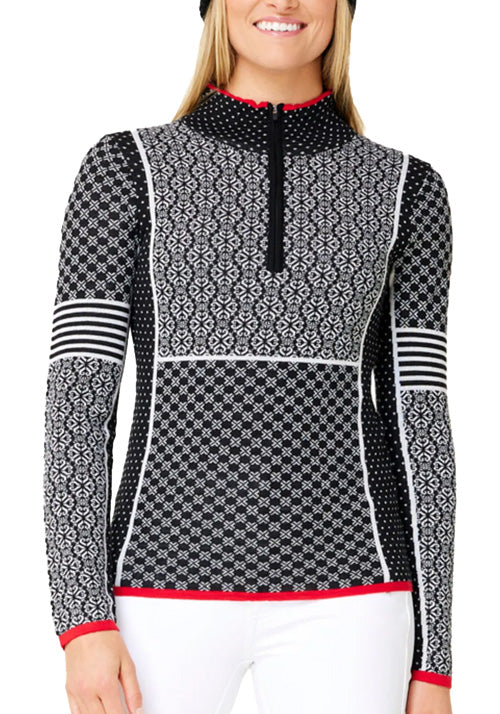 KRIMSON KLOVER POW ZIP NECK SWEATER - BLACK