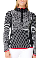 KRIMSON KLOVER POW ZIP NECK SWEATER - BLACK