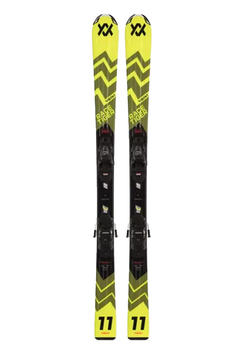 VOLKL RACETIGER JR YELLOW 100-120 w MARKER M4.5 vMOTION 2025