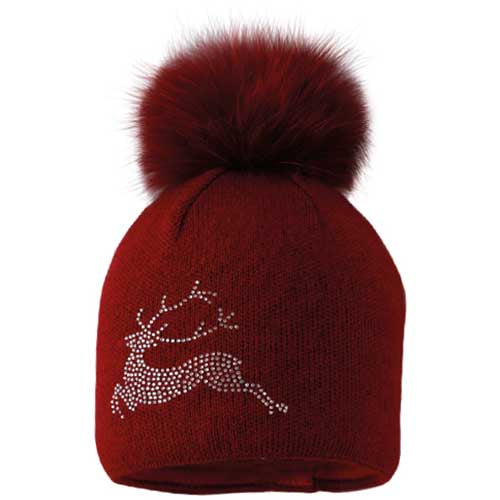 STARLING SILVER BLING MERINO BEANIE - REAL FUR