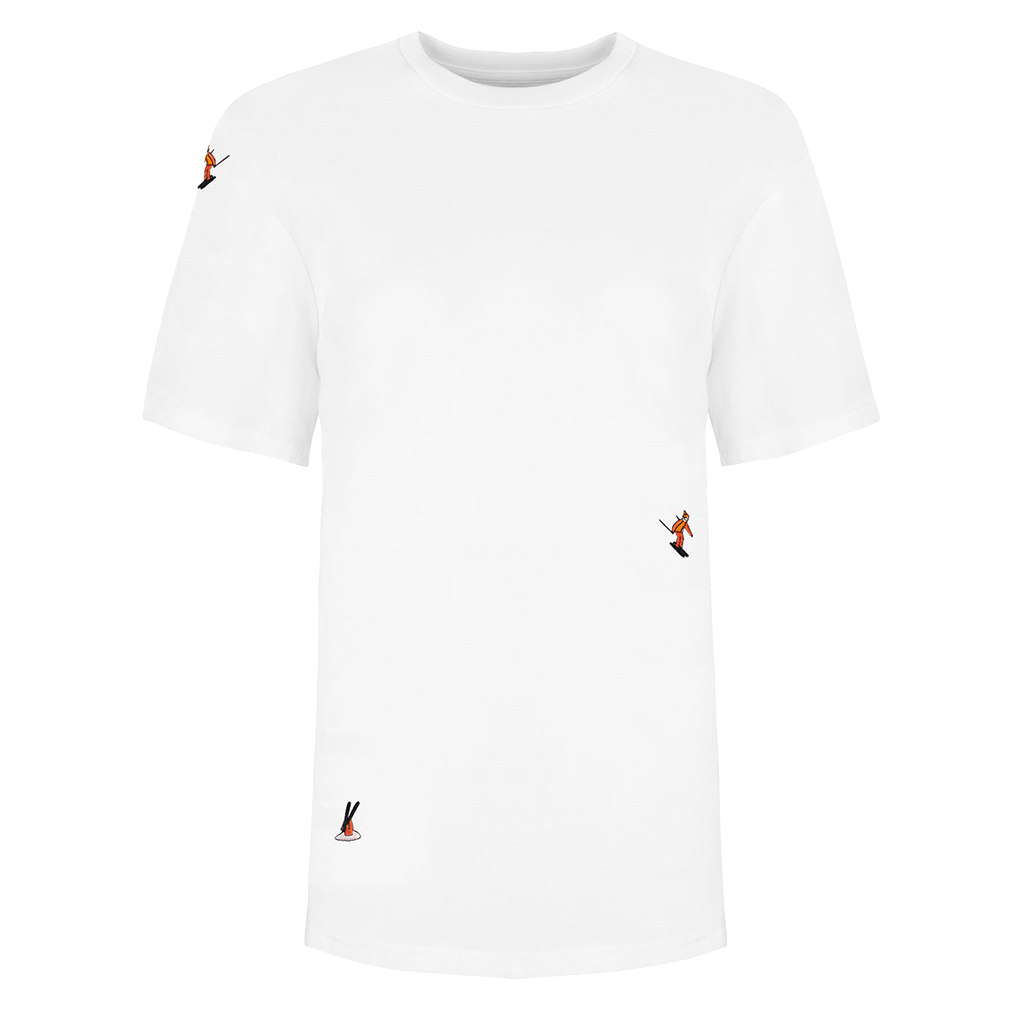 INGMARSON SKIERS EMROIDERED WHITE T-SHIRT