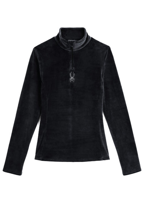 SPYDER SHIMMER BUG VELOUR SKIVVY - BLACK