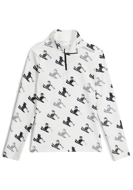 SPYDER WS VIVID 1/2 ZIP TOP - WHITE PRINT