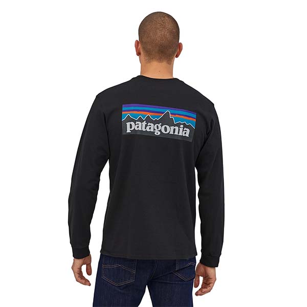 PATAGONIA MS LS P6 LOGO RESPONSIBILI TEE BLACK
