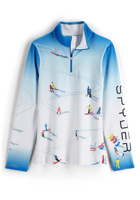 SPYDER WS BIRDS EYE ZIP T-NECK - COLLEGIATE 