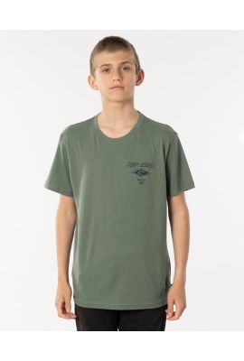 RIPCURL FADE OUT ICON BOYS TEE MID GREEN